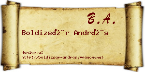 Boldizsár András névjegykártya