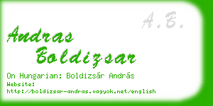 andras boldizsar business card